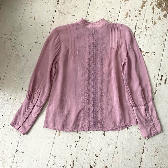 J Jill Silky Embroidered Lace Bohemian Peplum Top Blouse - Picture 13 of 13